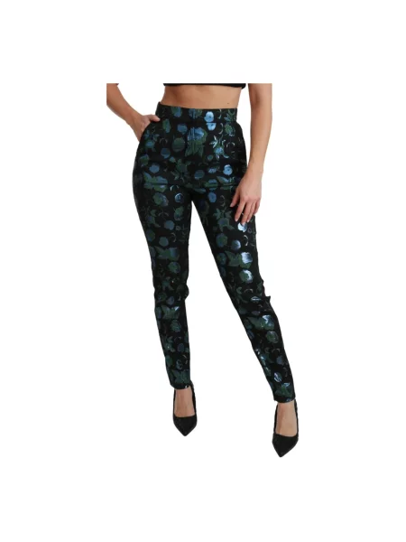 Spodnie Dolce And Gabbana w kwiatki czarne