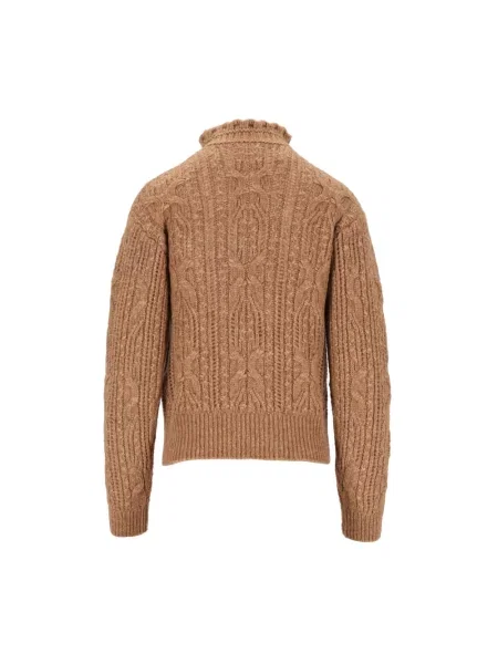 Dzianinowy sweter Moncler brązowy