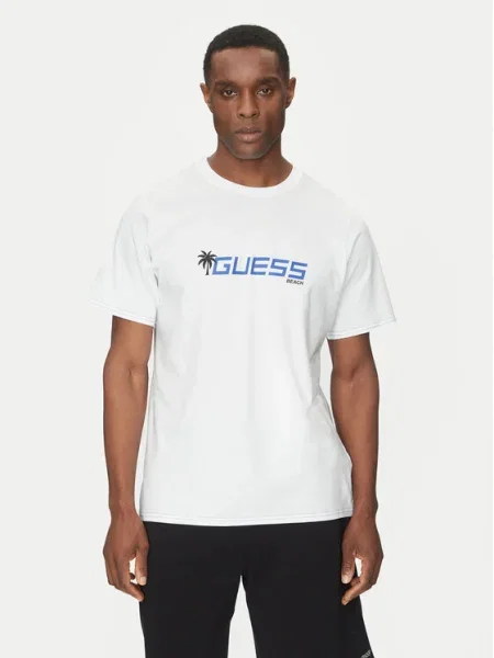 Тениска Guess с принт бяло