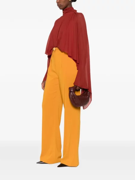 Cu centură pantaloni Elisabetta Franchi galben