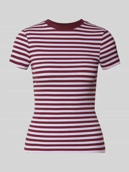 T-shirt z prążkowaną fakturą model REBA' Topshop fioletowa