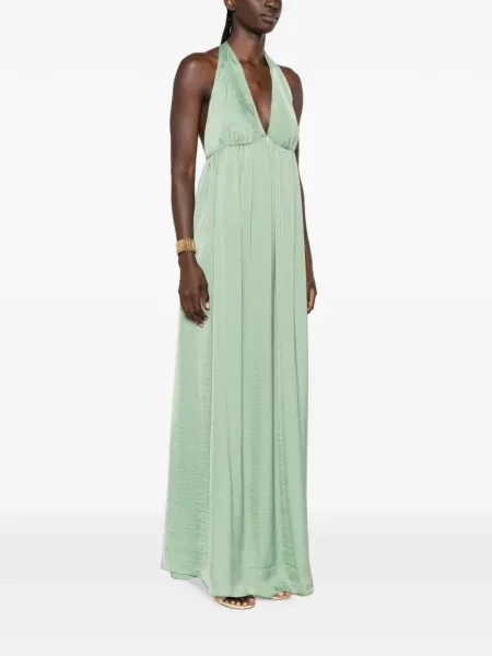 Rochie maxi Moutaki cu gât halter verde