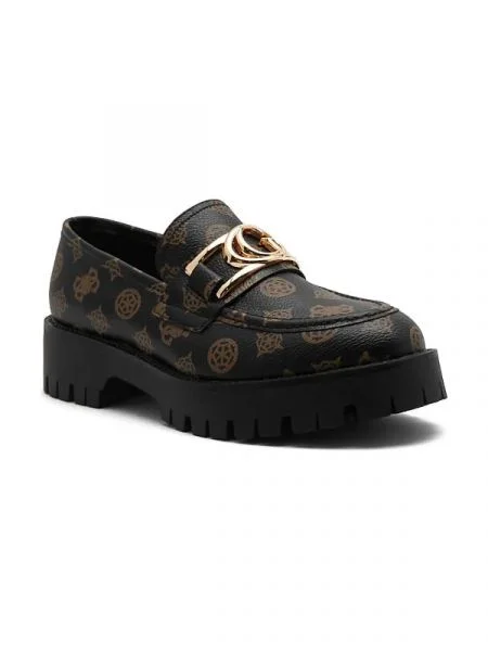 Guess Mocasini ILARY cu adaos de piele negru