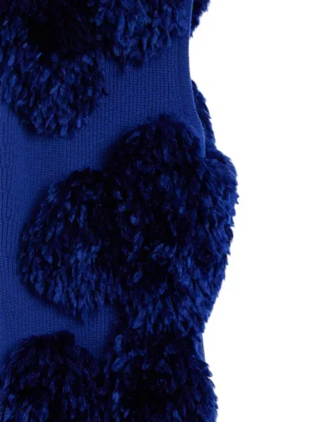 Top Givenchy de lână asimetric albastru
