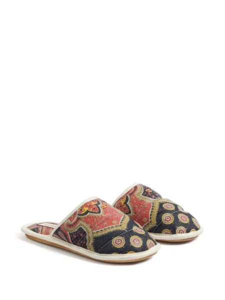 Papuci Valentino Garavani cu imagine cu model paisley gri