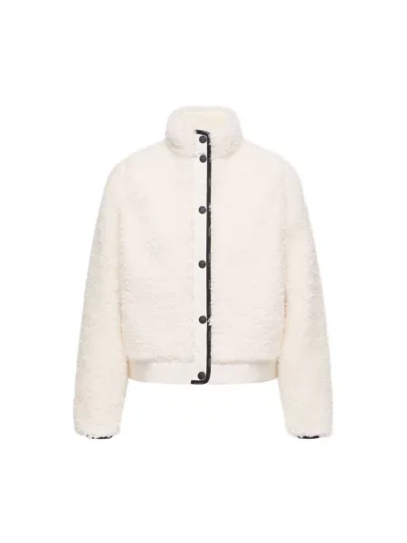 Kurtka skórzana Moncler biała