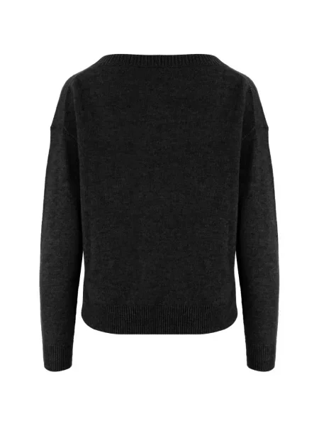 Lung pulover Allude cu decolteu rotund negru