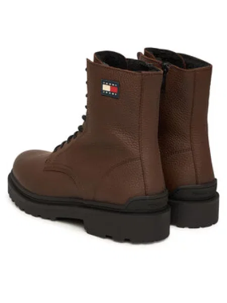 Kotníková obuv Tommy Jeans hnědé