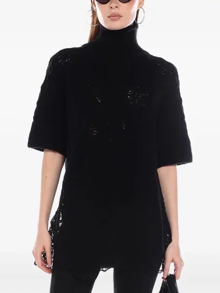 Top Ermanno Scervino wełniany czarny