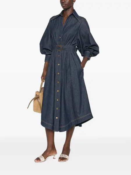 Rochie din denim Zimmermann albastru