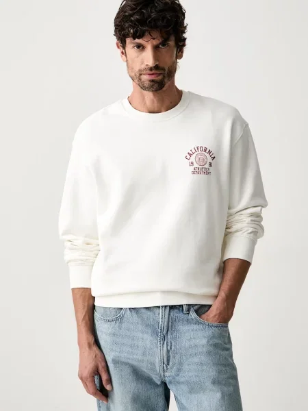 Guess Jeans hanorac pentru bărbați din alb