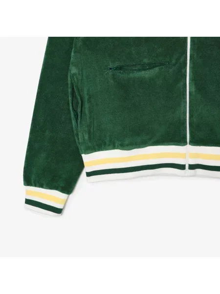 Lacoste Bluza O Regularnym Kroju Z Zamkiem Błyskawicznym W Kolorze Czarnym zielona