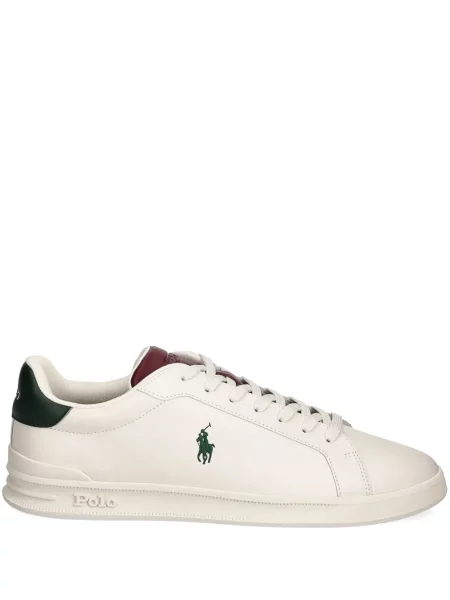 Tricou polo Polo Ralph Lauren cu autograf din piele cu glugă albastru