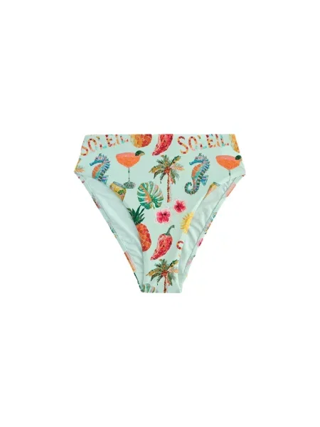 Next Slip costum de baie galben / verde / verde mentă roșu