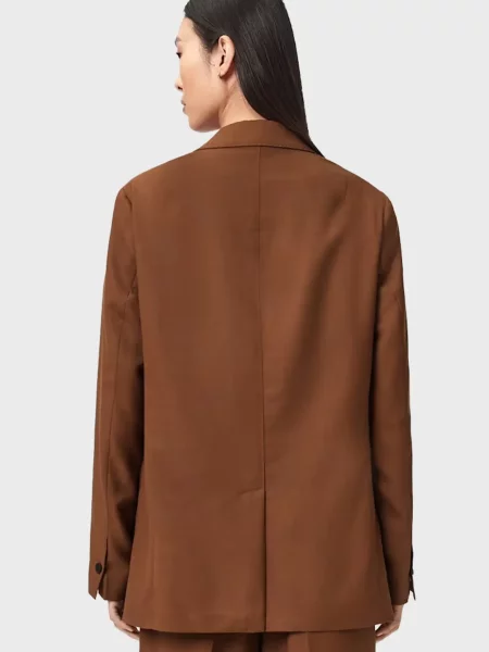 Шерстяной пиджак Allsaints коричневый