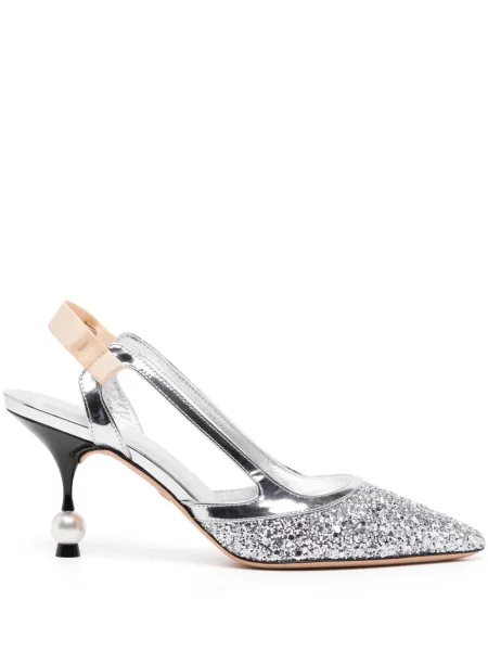 Pantofi cu toc Giambattista Valli argintiu