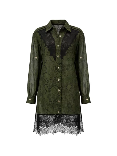 Sukienka koszulowa 3.1 Phillip Lim do kolan garniturowa zielona