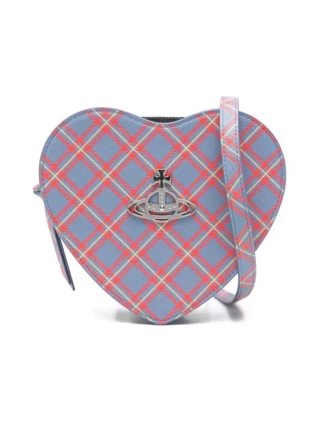 Wielobarwność torebka Vivienne Westwood w kratkę błękitna