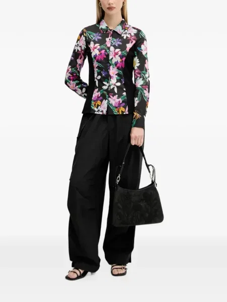 Cămașă Desigual cu model floral negru