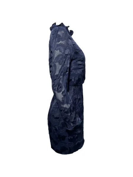 Rochie mini Saloni cu volane de costum albastru