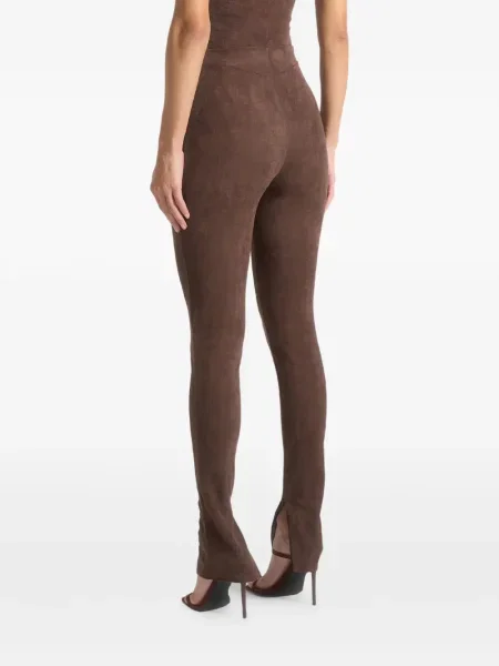 Leggings Manière De Voir din piele de căprioară maro