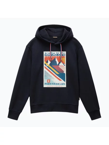 Férfi pulóver Napapijri B-Portalet Hooded black B-Portalet Hooded fekete