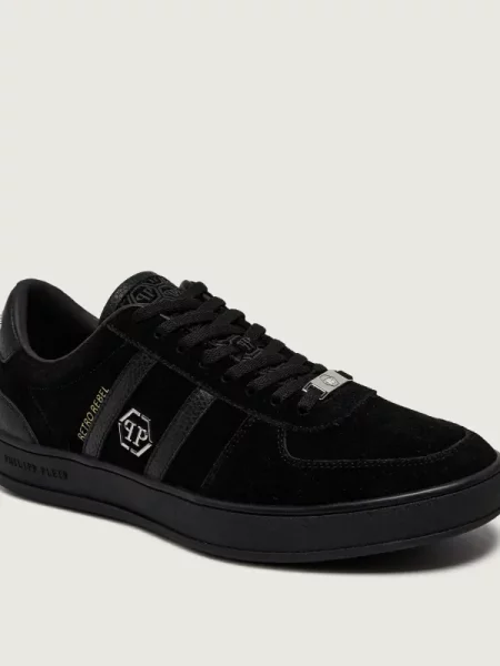 Philipp Plein Sneakers Retro Rebel | piele întoarsă negru