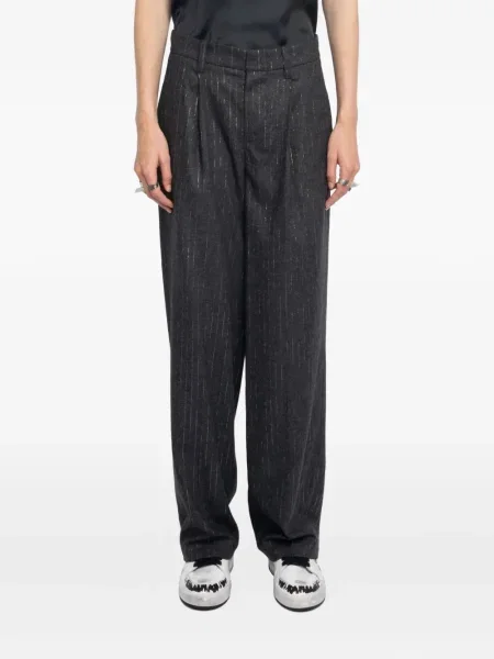 Pantaloni Zadig&voltaire cu dungi plisate negru
