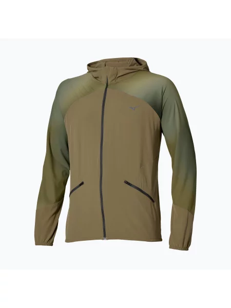 Geacă de alergare pentru bărbați Mizuno Active Alpha Hooded Jacket martini olive măslin