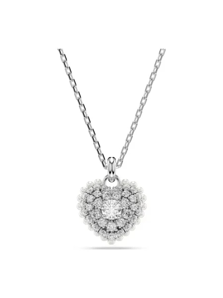 Naszyjnik Swarovski w serca szary