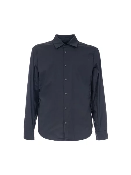 Kołnierzykowy koszula Aspesi klasyczna z kieszeniami na zamek niebieska