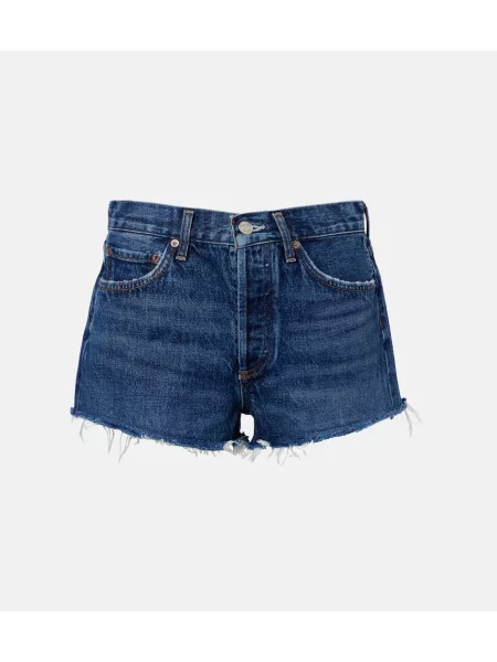 Pantaloni scurți din denim Agolde albastru