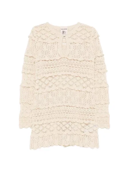 Rochie mini Semicouture cu volane ajurata de costum