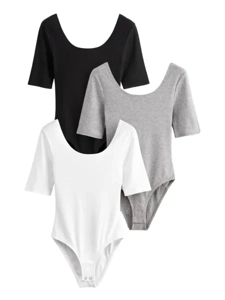 The Set Body gri amestecat / negru alb