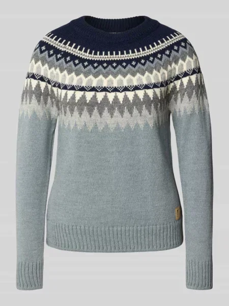 Sweter z norweskim wzorem z wełny model LOSNA' Dale Of Norway granatowy