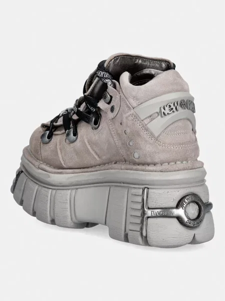 New Rock buty zamszowe ALASKA PERLA + IMPERFECT TOWER PERLA TORNILLOS szare