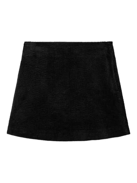 Fusta mini Ganni de catifea cord negru