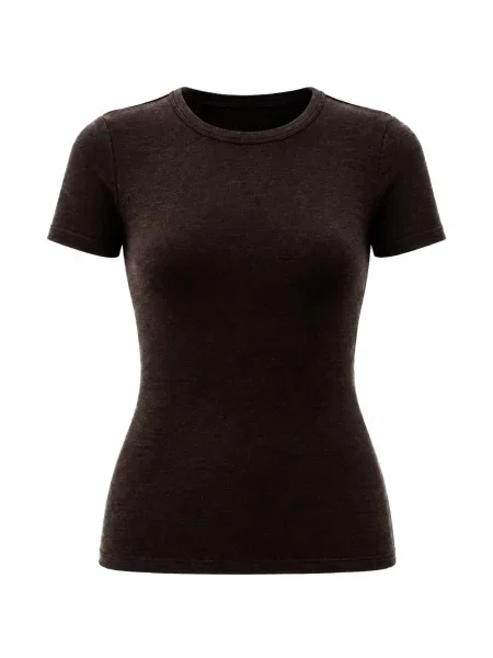 Scurt tricou Eleh cu decolteu rotund maro