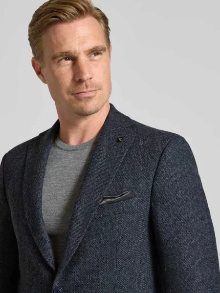 Marynarka o kroju slim fit z dodatkiem model Theo' Carl Gross granatowa