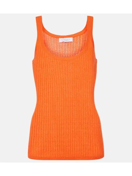 Svilena majica brez rokavov Gabriela Hearst oranžna