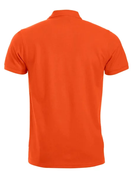 Clique Polo Manhattan — klasyczny krój z paskami żakardowymi – blood orange biała