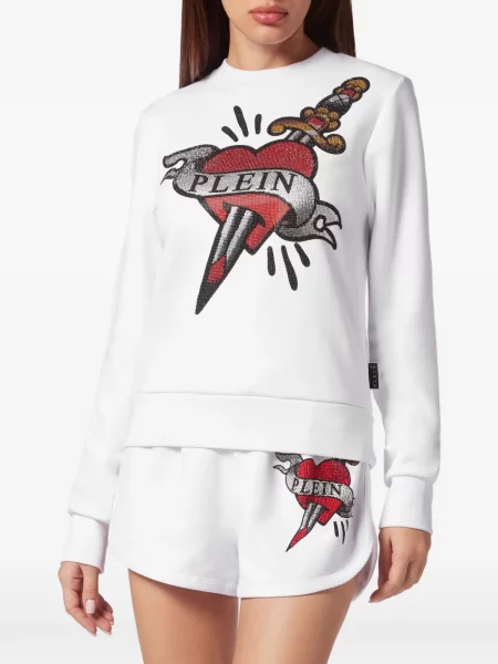 Суитчър Philipp Plein със сърца бяло