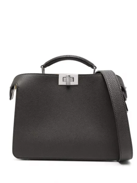 Geantă Fendi Peekaboo maro