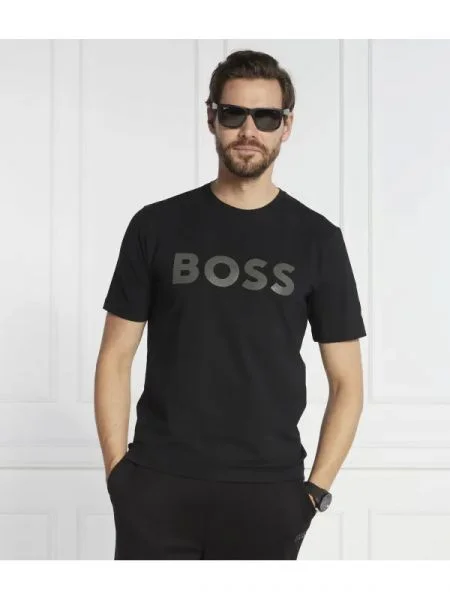 BOSS GREEN Tricou Tee 8 | stretch negru