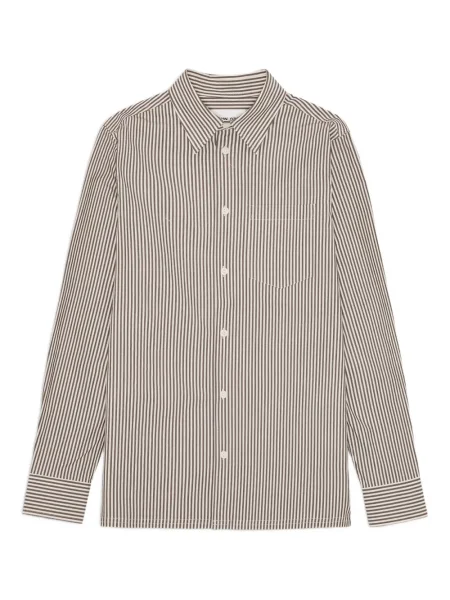 Pruhovaná dlouhá košile Nn07 hnědá