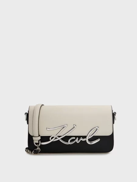 Шкіряна сумка Karl Lagerfeld біла