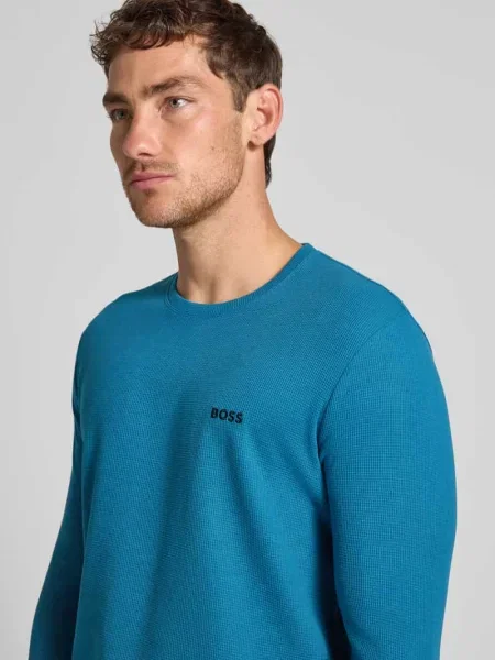 Boss Koszulka Od Piżamy Waffle blau niebieska