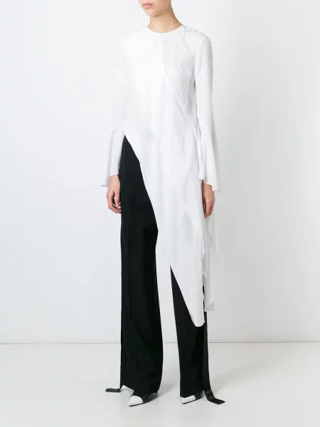 Bluză Givenchy asimetrică drapată alb