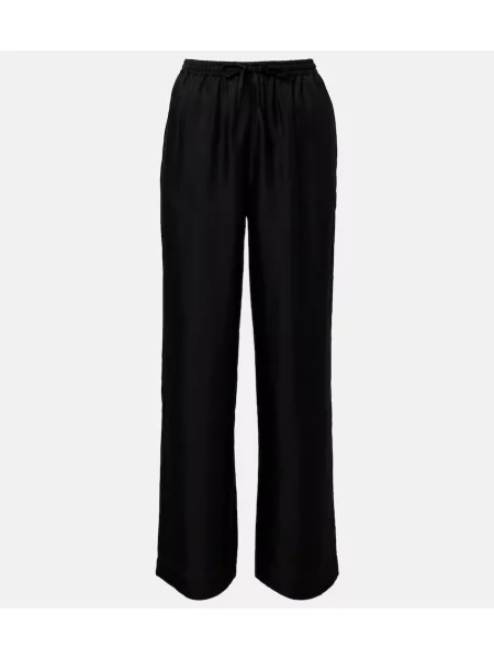 Pantaloni Asceno de mătase negru