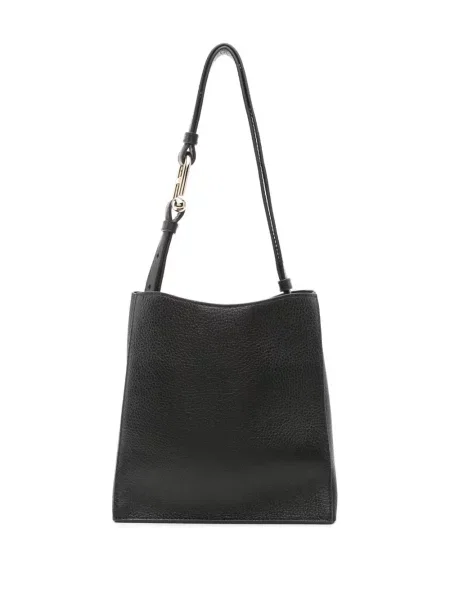 Kožna torbica bucket Furla crna